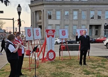The bell ringers have arrived; it must be Christmas time