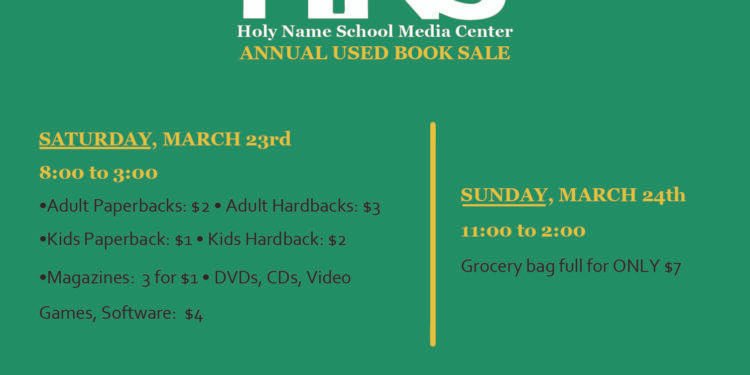 HOUSE ADVERTISEMENT: the Hendersonian will be at Saturday’s Holy Name School used book sale