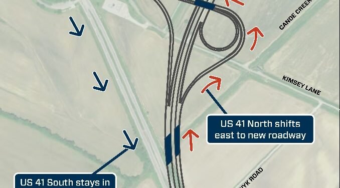 Traffic shifts will move drivers to newly constructed roadways