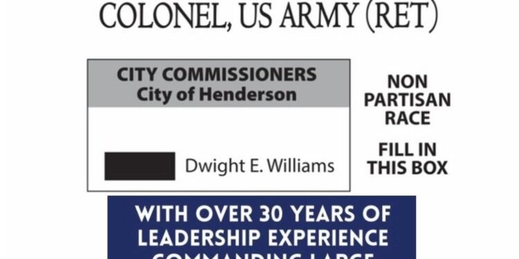 PAID ADVERT: Dwight Williams for City Commissioner