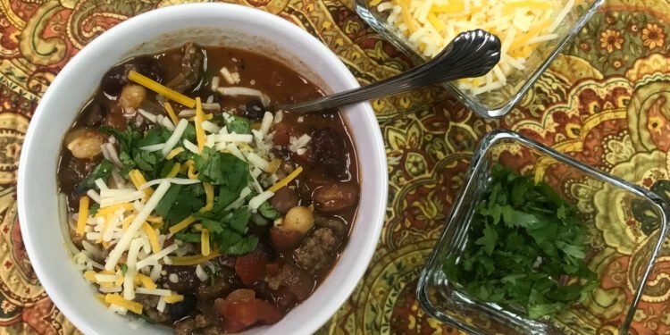 Fall favorite taco soup similar to chili and ‘like a taco in a bowl’