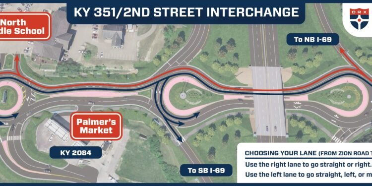 Full roundabout configuration opened Saturday