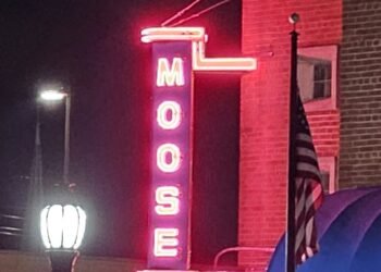 Moose re-lights historical sign