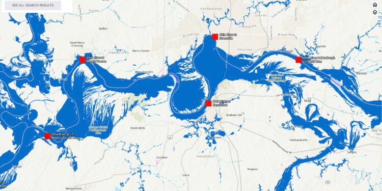 Ohio River reaches crest, highest in a half-century