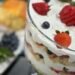 Mixed berry trifle: Cake, whipped topping and berries on repeat