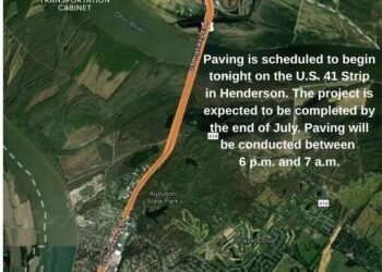 Paving of the Strip started Monday night