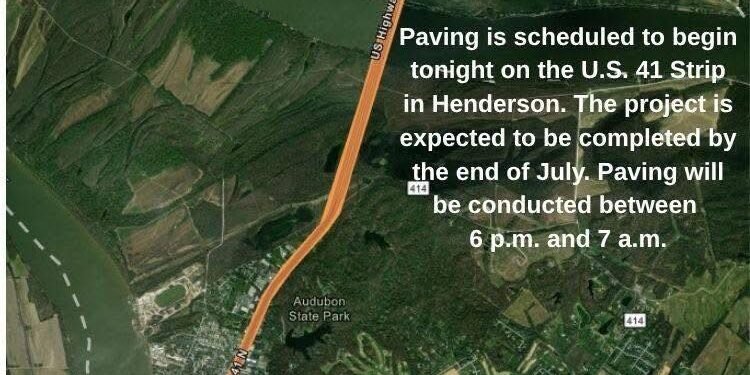 Paving of the Strip started Monday night