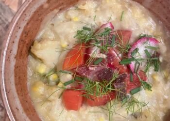 Enjoy this soup made with fresh sweet corn