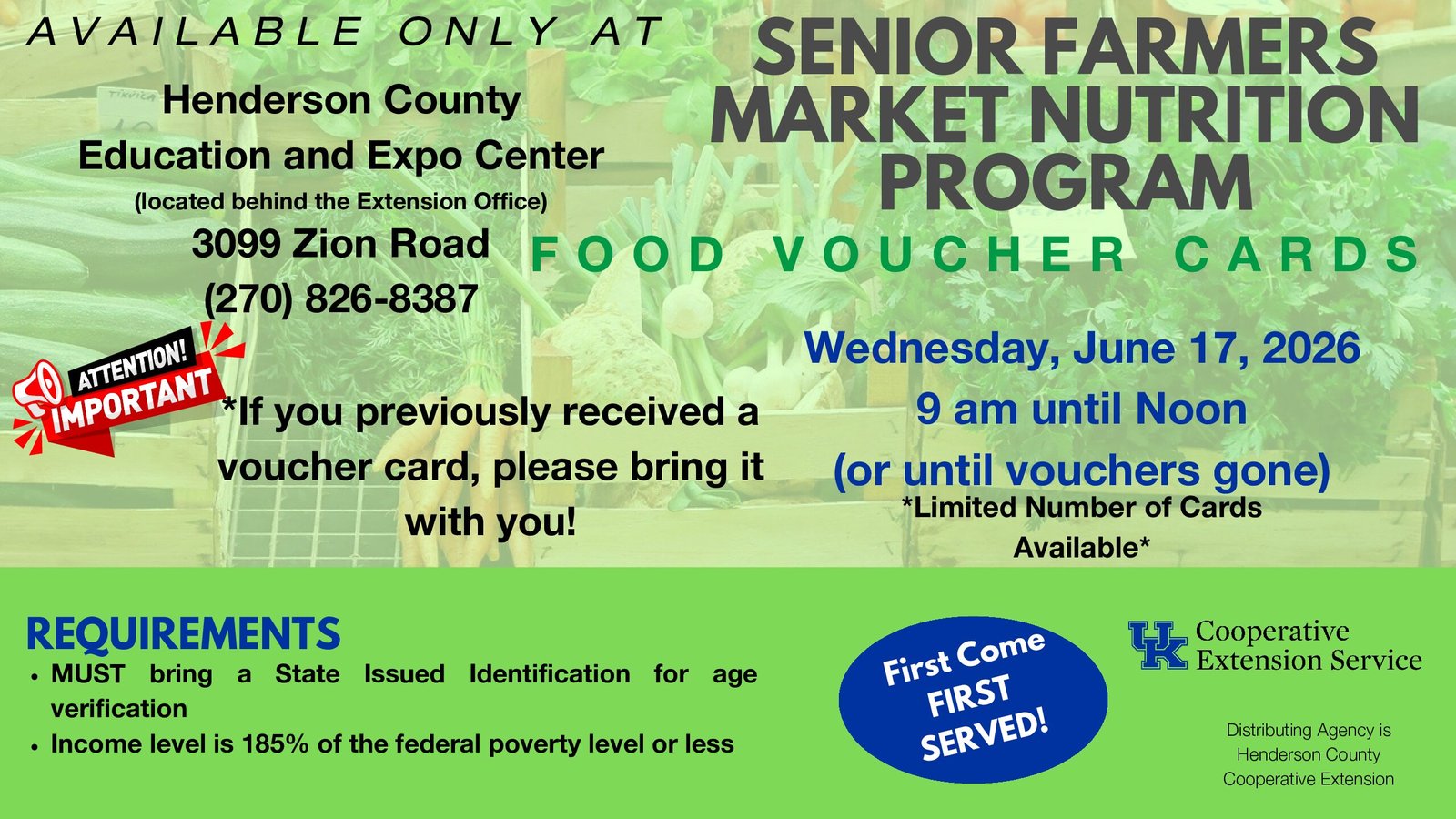 BRIEFS: Farmers Market food vouchers; Green Street section closed Thursday; Corydon grant will help Crawford Park; Aps open for MAINTech program