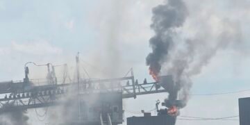 Fire breaks out at grain elevator equipment of South Main Street company