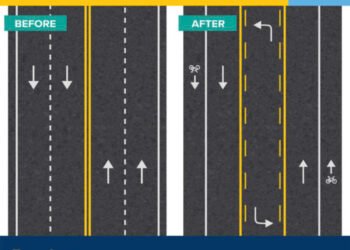 State plans to convert four-lane Second Street to two driving lanes, one turn lane, bike lanes between Green and Carlisle streets this week